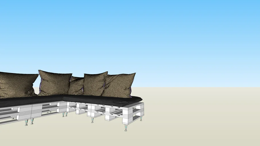 realistic sofa, pillows
