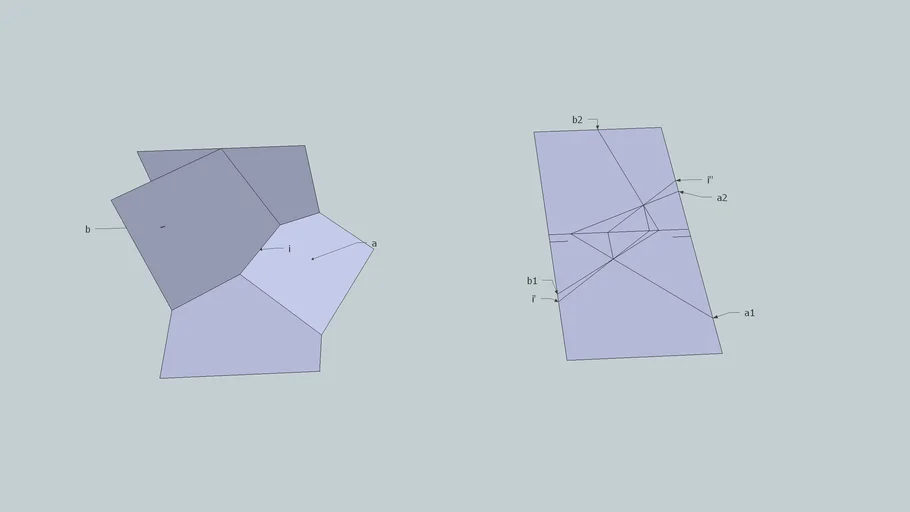 Sistema diedrico: Interseccion de dos planos, metodo directo.