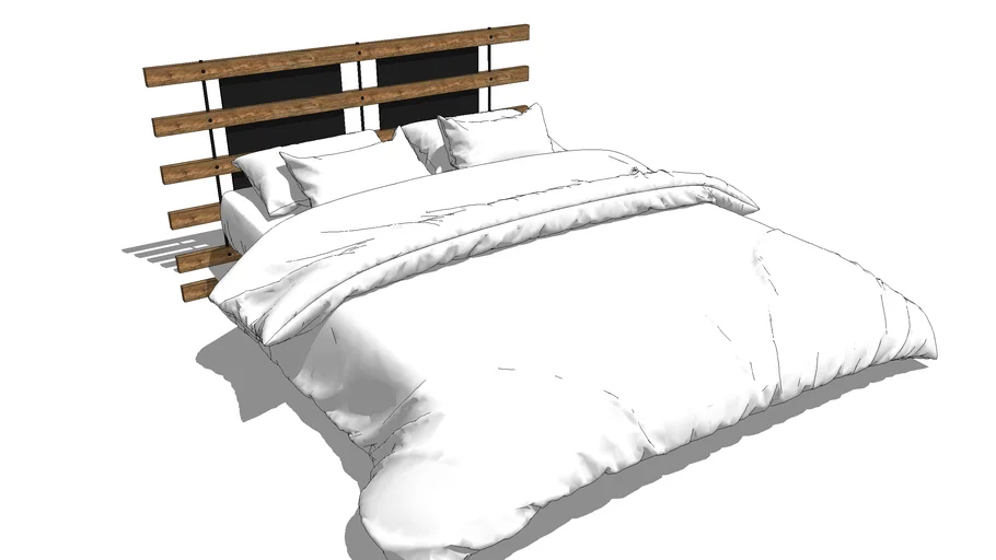 Cama queen cabeceira industrial