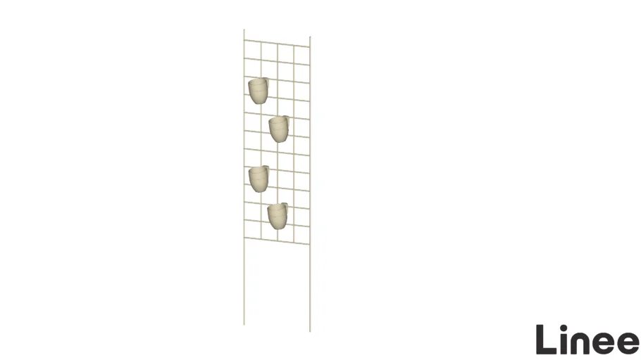 Escada organizadora grid e floreira em metal com cachepots -LINEE
