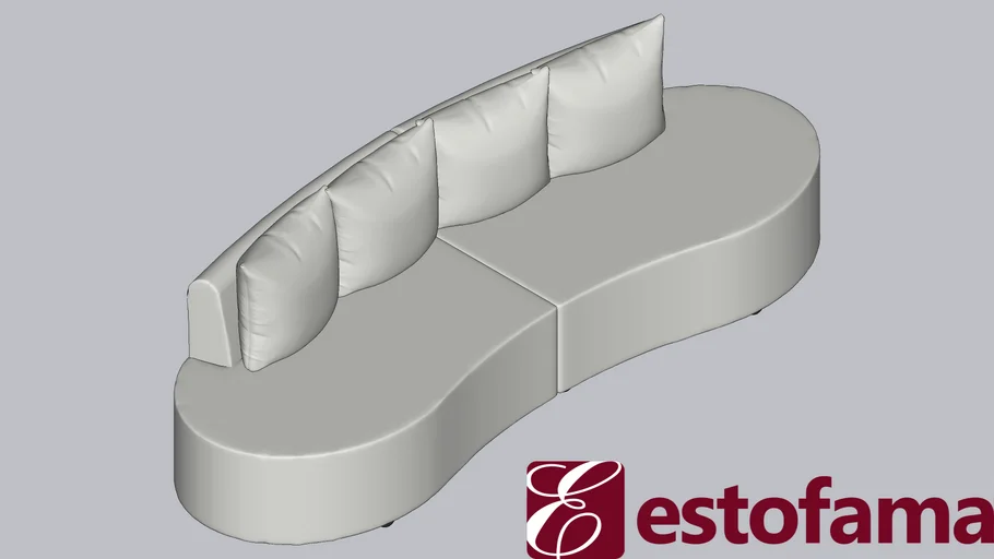 Sofá Orgânico Curvo Verona 3m Estofama