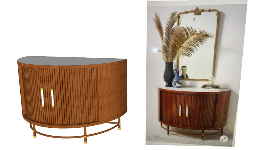 half round table