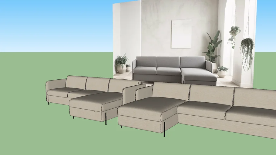 Pira Sofa Bed with chaise longue