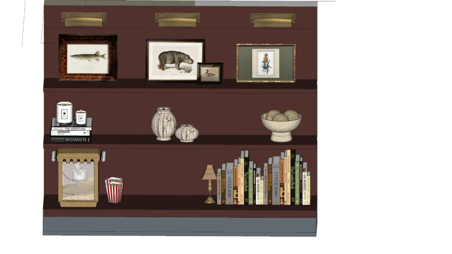 Shelving, Picture Lights and ornaments