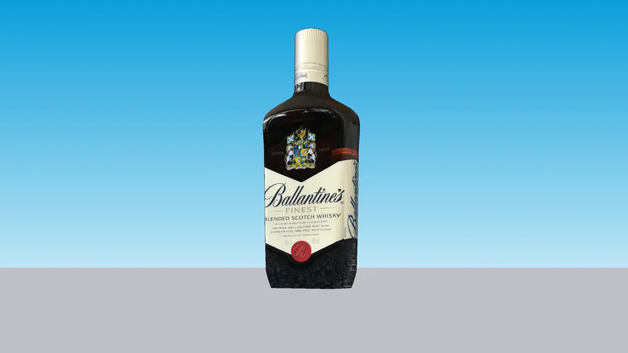 Low Poly Ballentines Whiskey Bottle