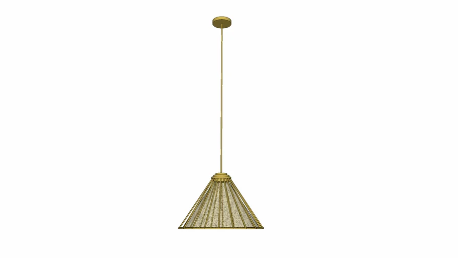 Bellevue Single Light 18" Wide Gold & Glass Pendant