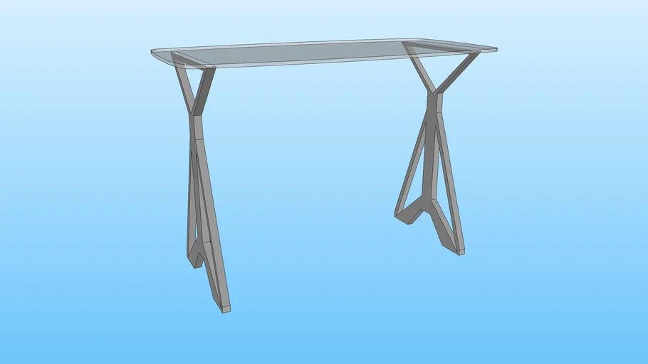 Glass Study/Work Table (Handmade)