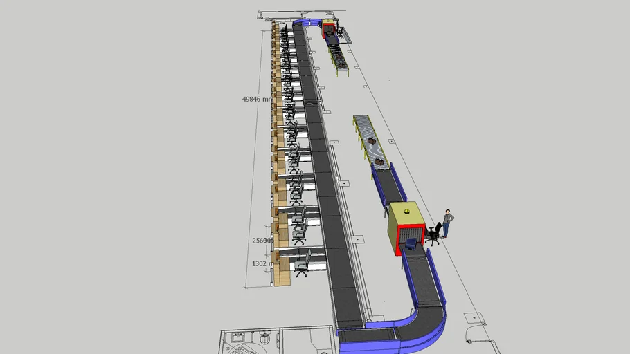 check in counter baggage model