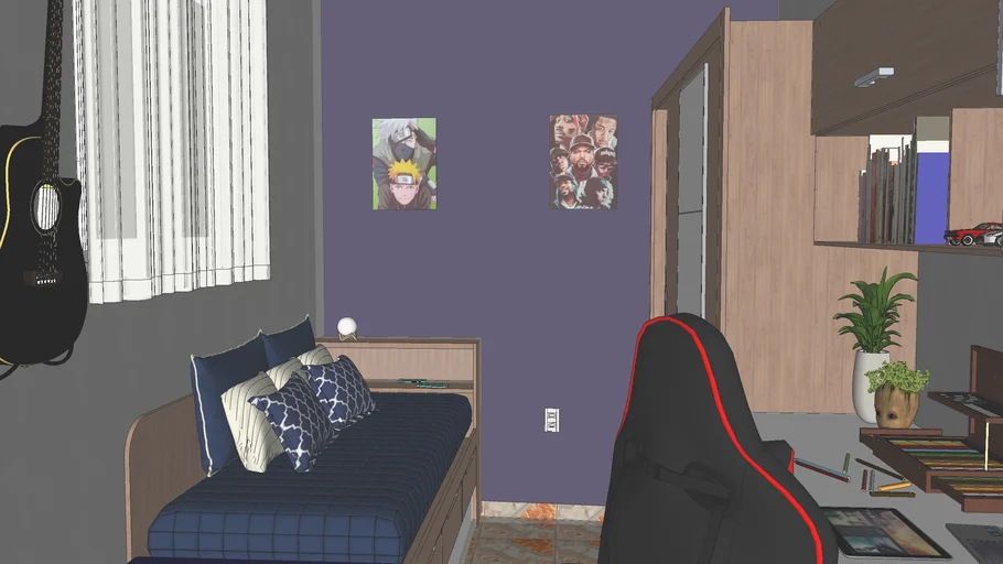 maquete 3d Quarto