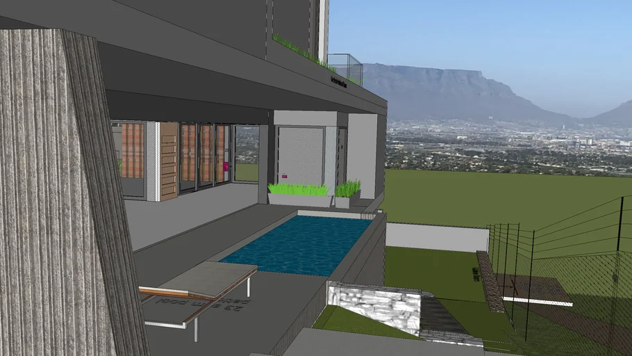 Hillside design with realistic view