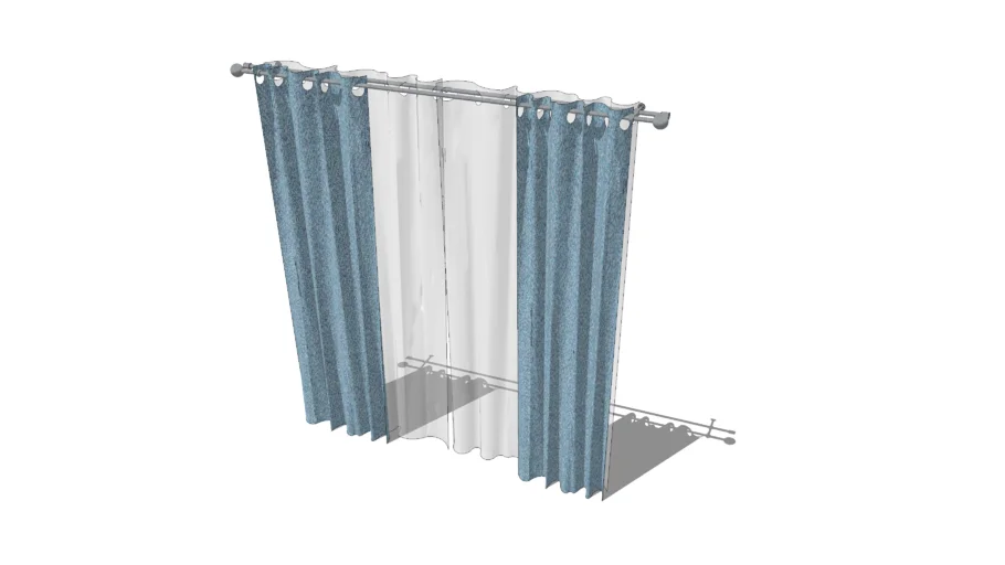 Curtain rod with curtains