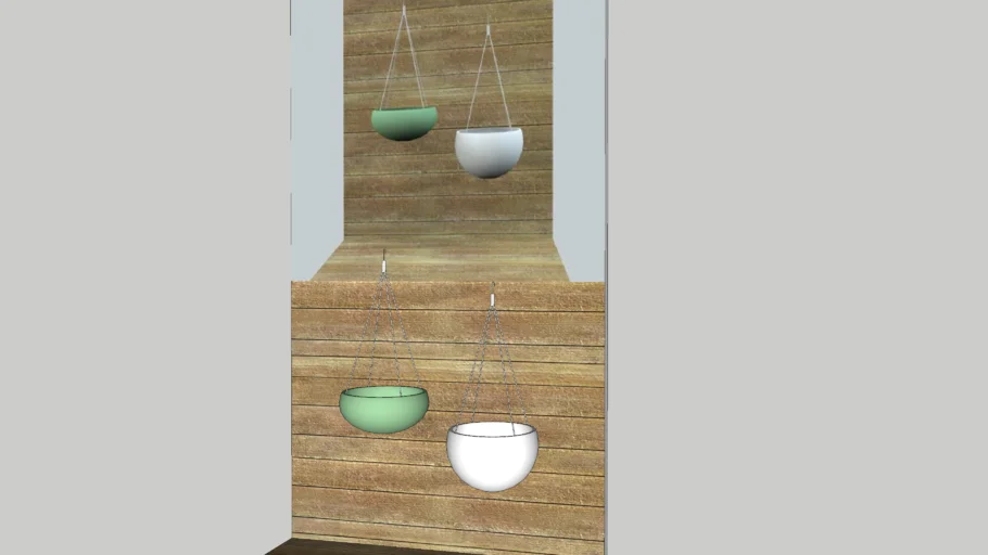 Modern Mid-Century Hanging Planters / Pots