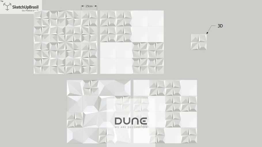 DUNE_Multishapes White 25×25cm