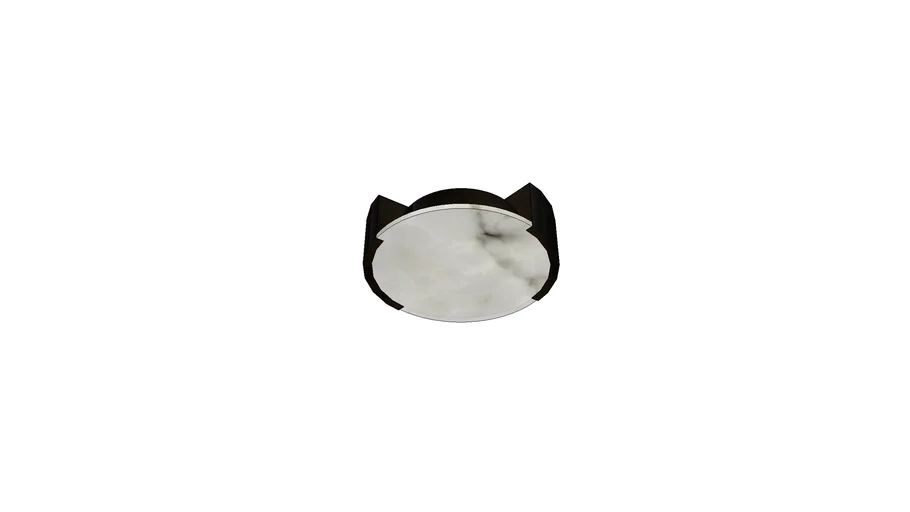 Melange Large Flush Mount Lamp in Bronze with Alabaster By Kelly Wearstler for Visual Comfort