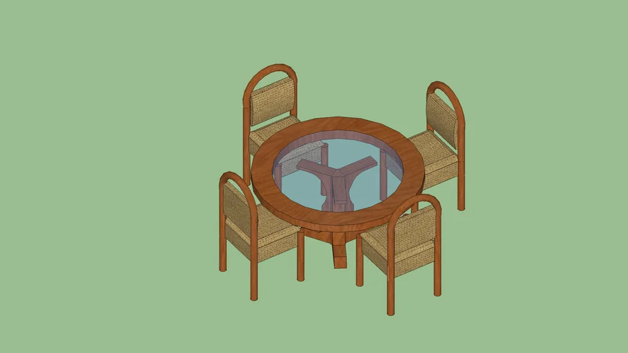 Comedor 4 sillas, madera maciza