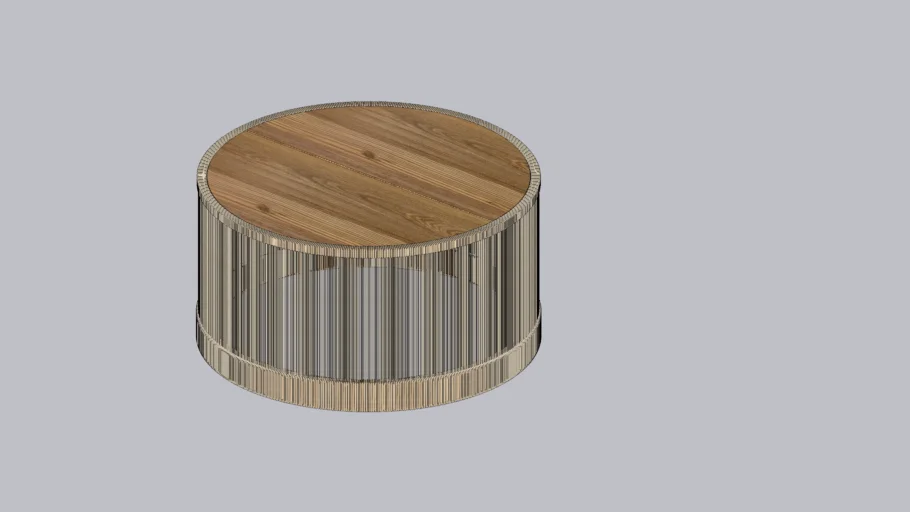Mesa de centro redonda Porto de madera caoba