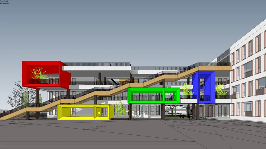 Modern style kindergarten design, detailed model
