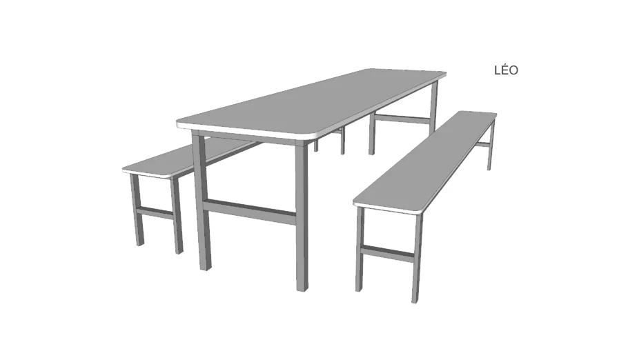 Mesa Refeitório, infantil com banco