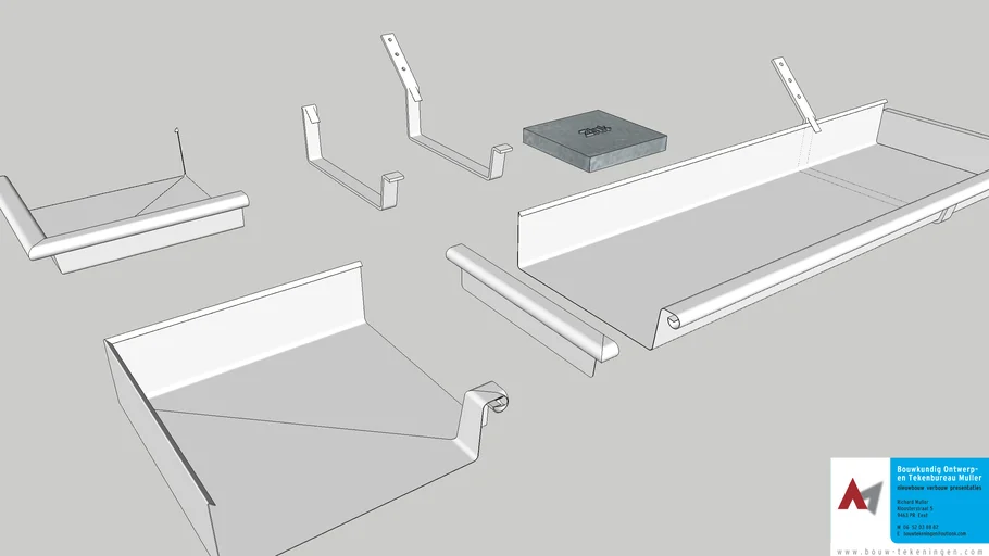 Zinken bakgoot B50 | Zinc roof gutter