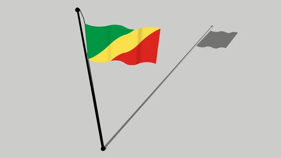 Flag of Republic of Congo - Drapeau de la République du Congo