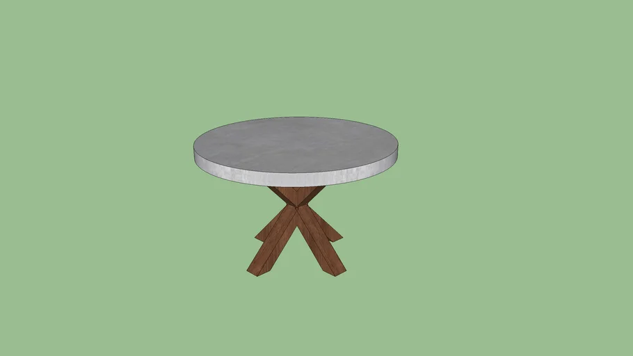 POTTERY BARN - Abbott Concrete Brown Round Dining Table