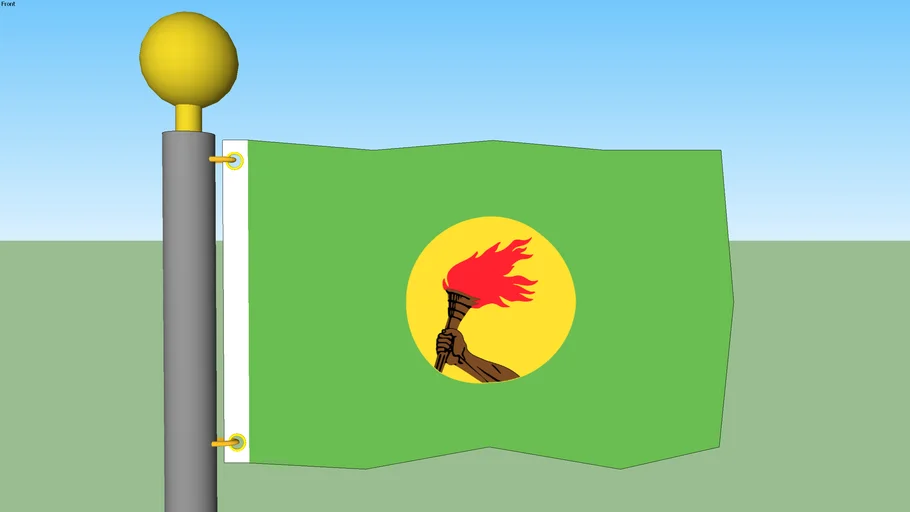 Zaire Flag with Flagpole