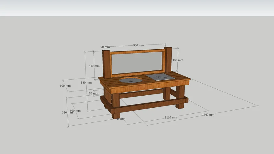 Timber kitchen bench
