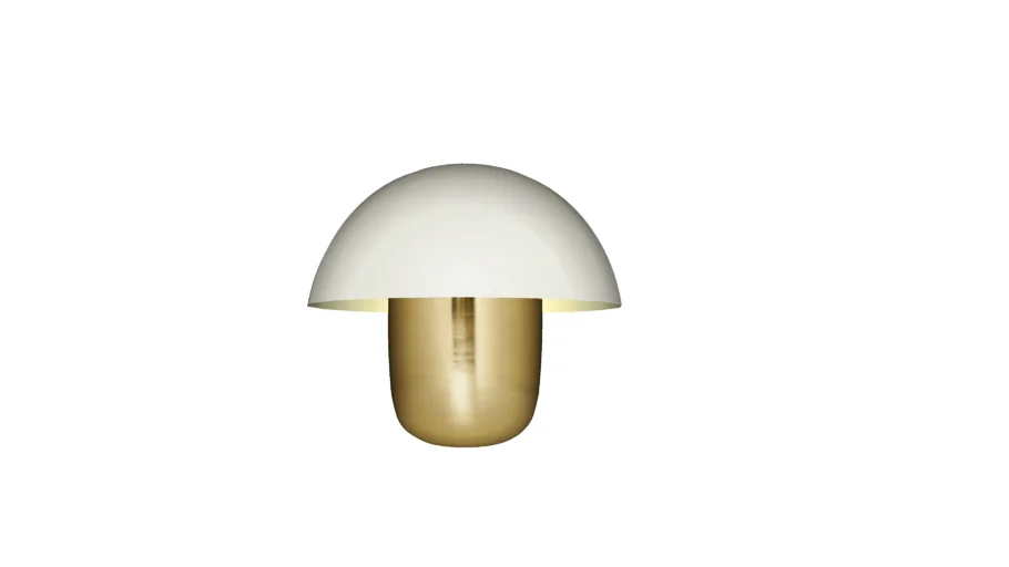 60197 Table Lamp Mushroom White-Brass