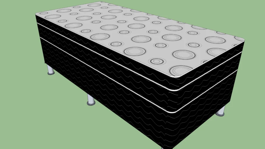 Cama box solteiro Ortobom Light Selado Black (Preto e Branco) (bed box)