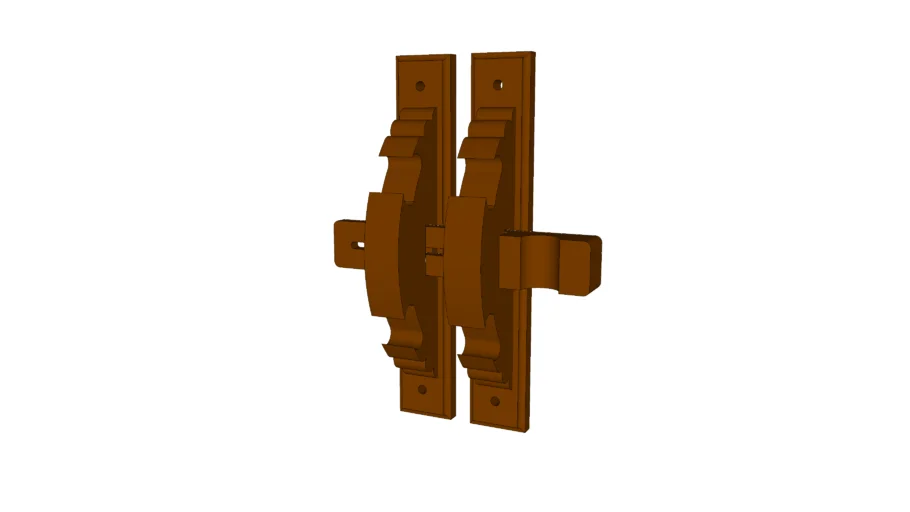 Old wooden door slide lock with locking bar