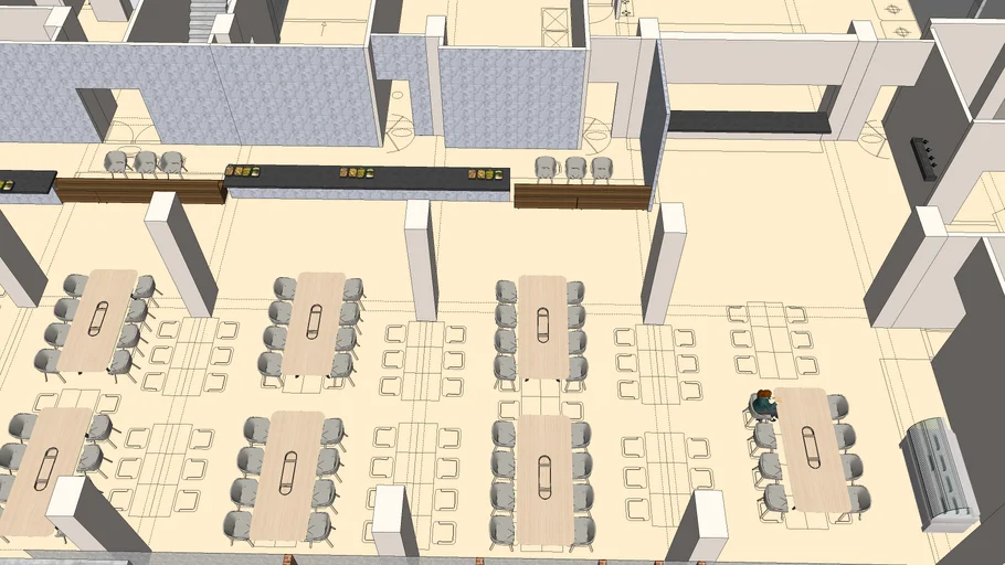 Service building cafeteria | 3D Warehouse