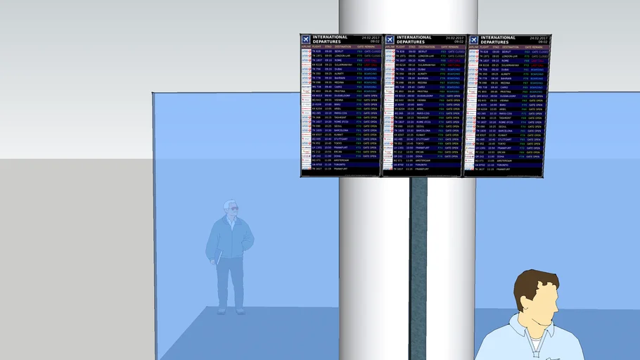 Flight İnformation Display ( Angular model on pole )