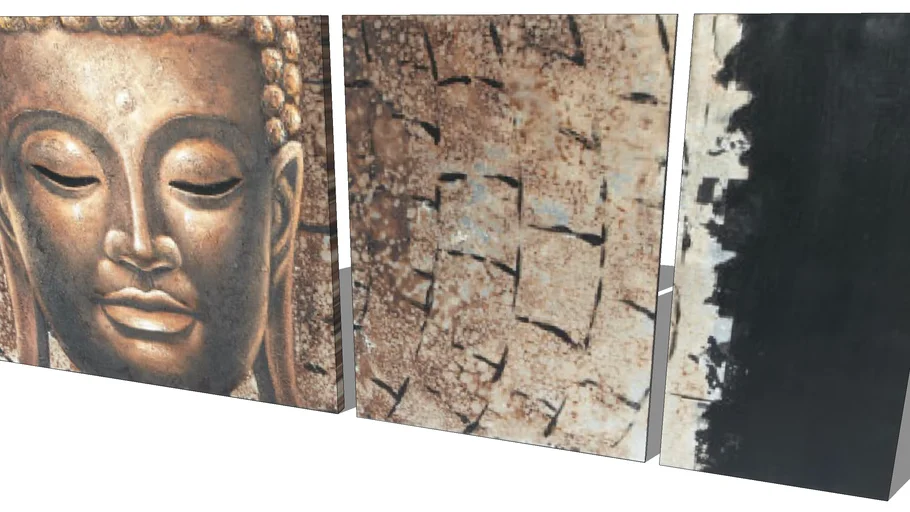 TRIPTYQUE GOLDEN BOUDDHA, Maisons du monde, 138244, prix :149,90 €