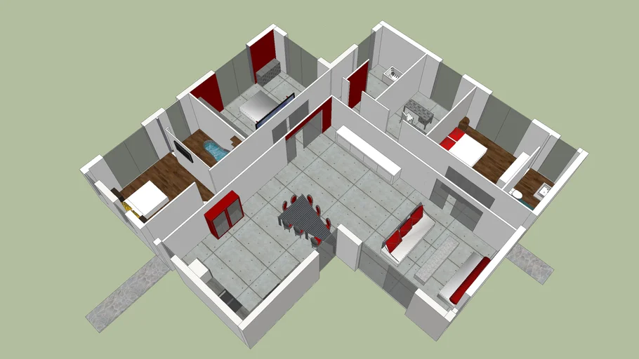 A house, une maison