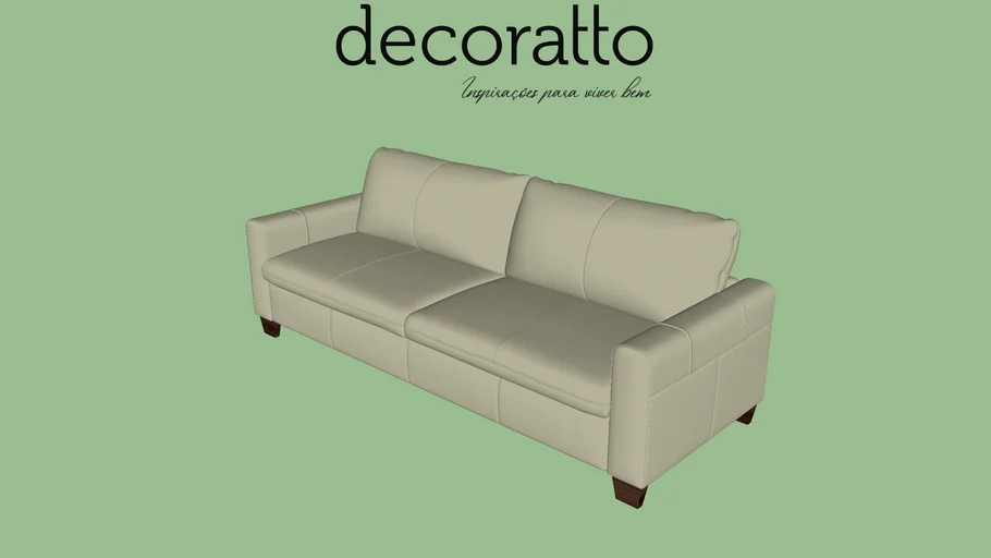 SOFÁ DE COURO DECORATTO BLANC