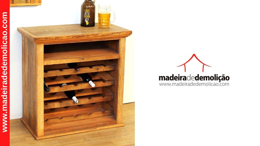 ADEGA DE MADEIRA - ADEGA RUSTICA - ADEGA HORIZONTAL 20 GARRAFAS