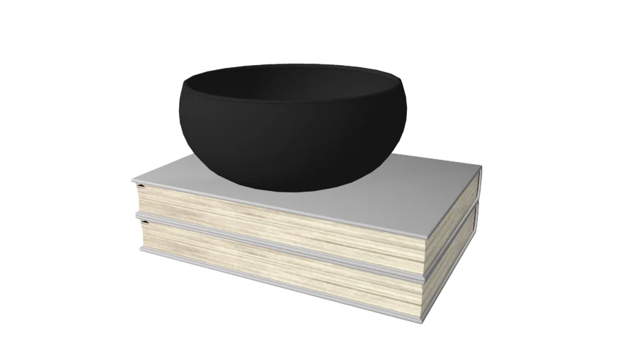Stack of Books with Black Bowl