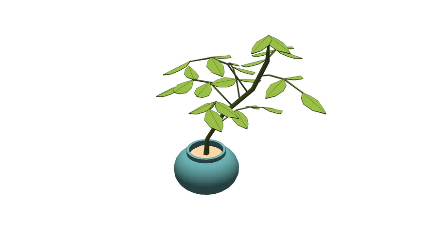 simple 3D potted plant