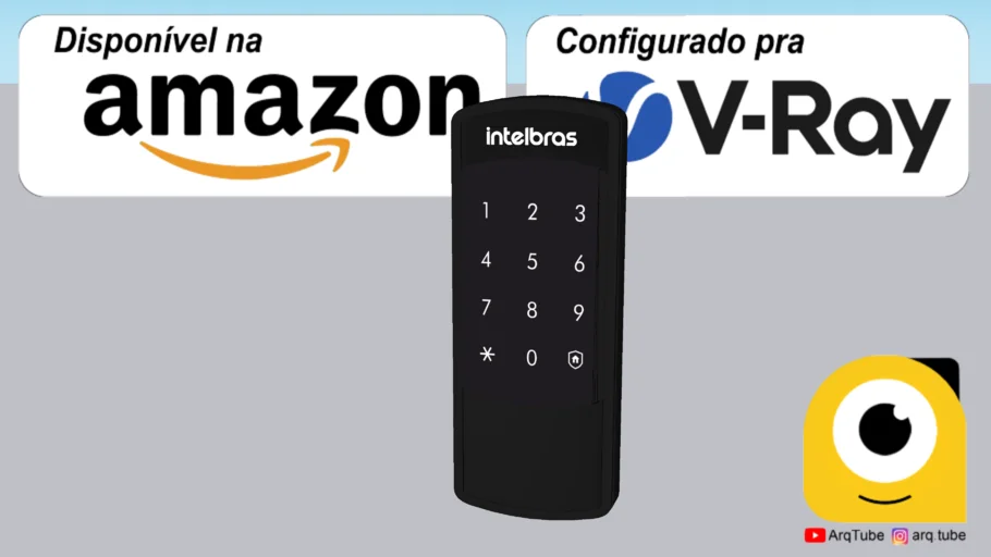 Fechadura eletrônica-digital, modelo FR 101, marca Intelbras AMAZON + V-RAY