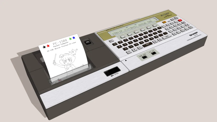 SHARP Pocket Computer PC-1500 and Color Plotter-Printer CE-150 (1981:Japan)