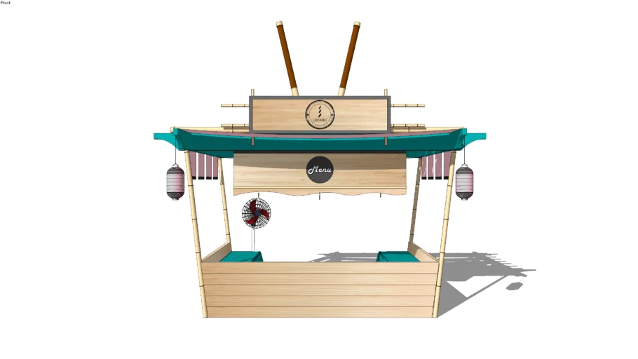 STALL NOODLE BOX KIOSK _Bamboo Frame