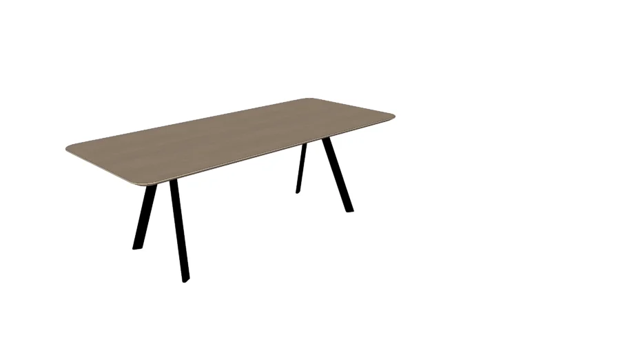 Lijn M - Tafel Recht Verjongd, Afgerond met Duos Design poten