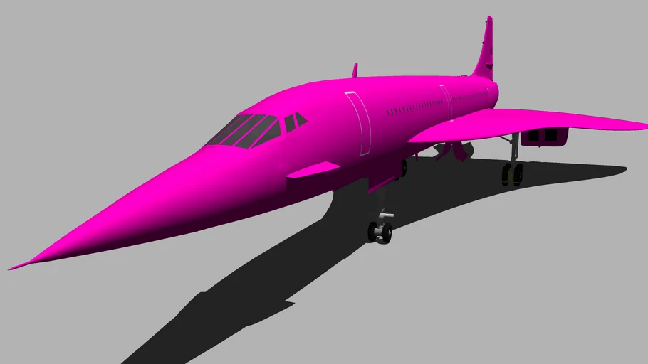 Concorde supersonic jet plane 3D Model