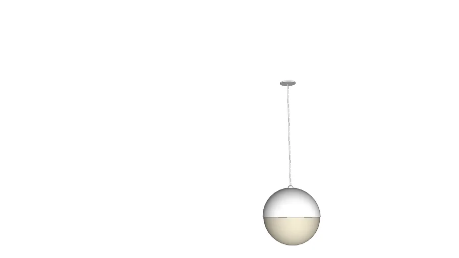 PENDENTE REDONDO Ø14CM ALUMÍNIO E VIDRO BRANCO - PORTOFINO PD1450
