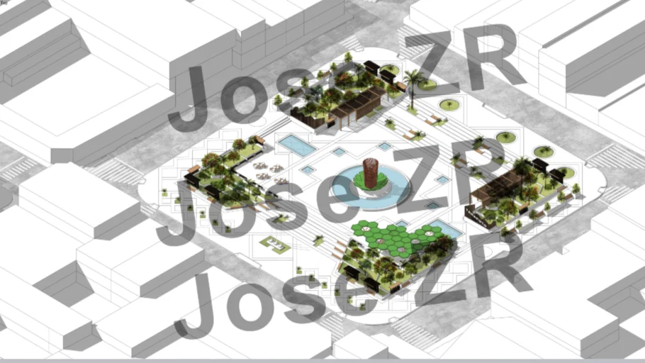 PLAZA DE TARAPOTO 3D - SAN MARTIN - PERU - 3D DISEÑO ACTUAL 2024