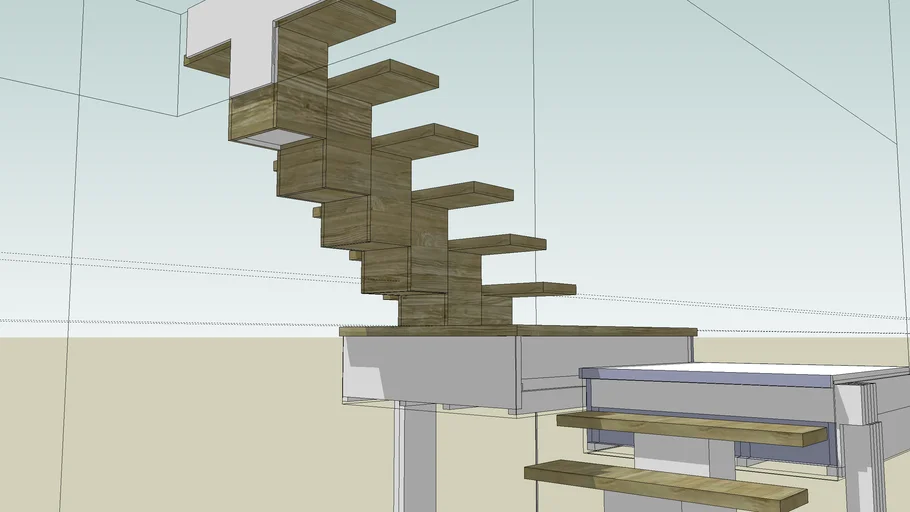 modern mono stringer stair