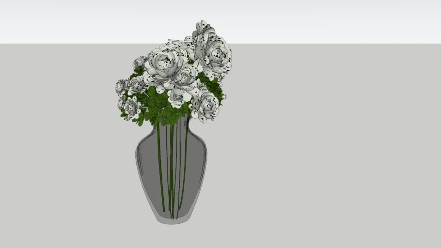 Vase with white flowers