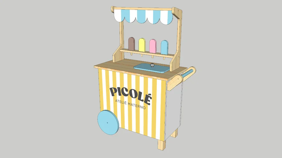 SORVETERIA DE BRINQUEDO EM MADEIRA - AMARELO | ATELIÊ MATERNO
