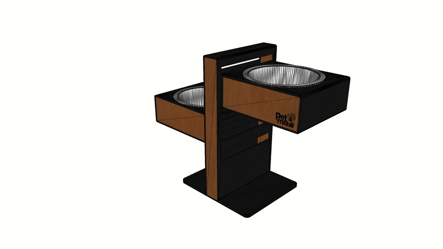 COMEDOURO PET LIVELLO DUPLO BLACK - PETMOBILL®