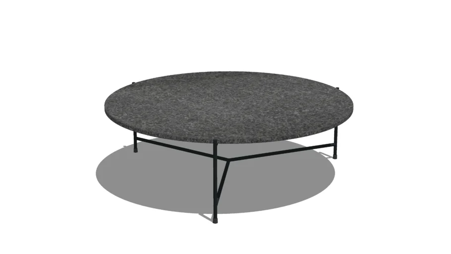 Mesa de Centro Redonda Granito São Gabriel Escovado Ø 110cm